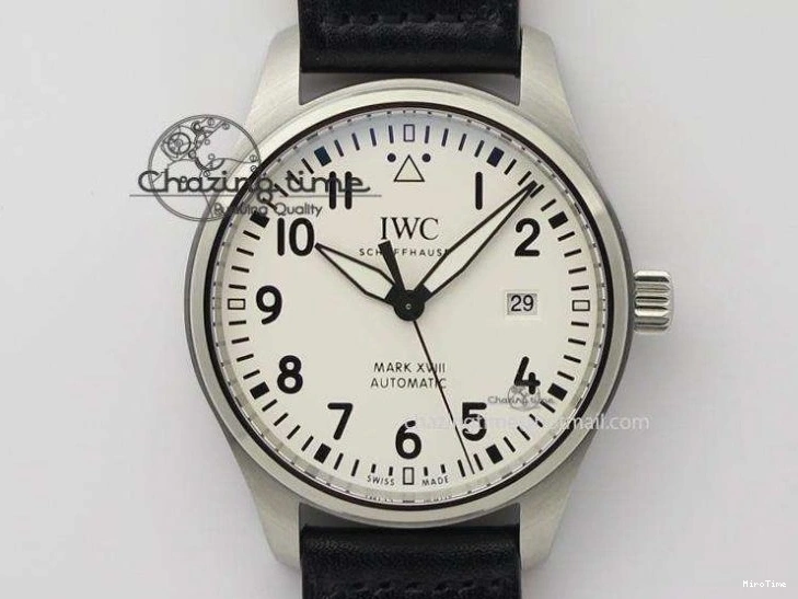 MIROTIME 0116 Fashionable Mark XVIII IW327002 V6F Best Edition White Dial On Black Leather Strap A 7312